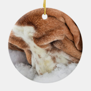 La Neige Sent Merveilleux Ornement Basset Hound