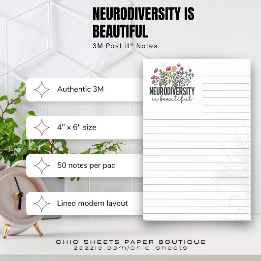 La neurodiversité est belle Note Post-it® lignée 3