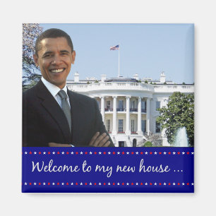 La nouvelle maison d'Obama - aimant carré