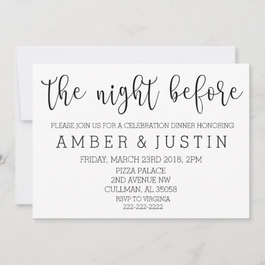 La Nuit avant| Invitation (Devant)