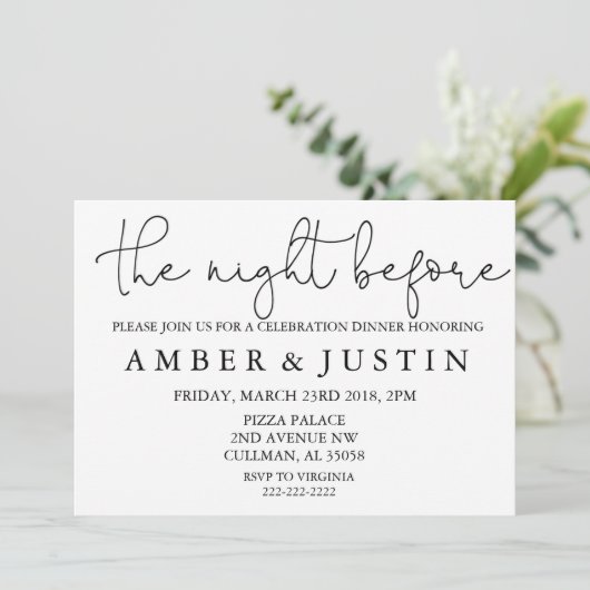 La nuit avant invitation de | (Debout devant)