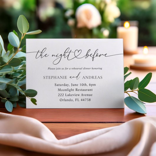 La nuit avant la Faire-part de mariage noire et bl