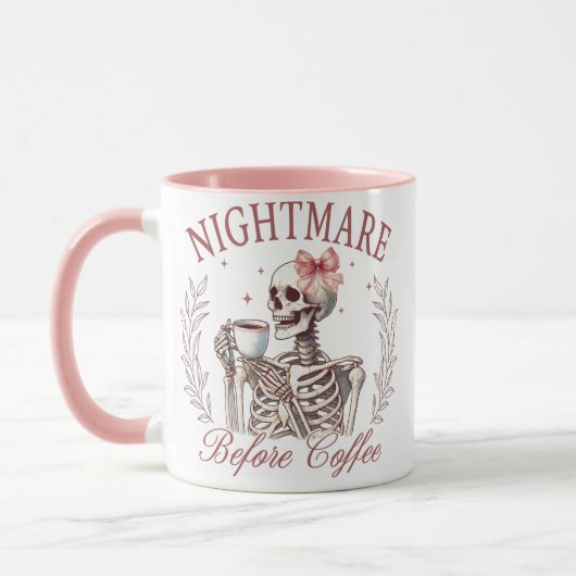 La nuit avant le café Skeleton Mug - Drôle café (Gauche)
