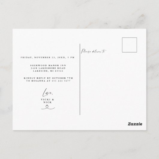 La Nuit Avant Le Dîner De Répétition Invitation (Dos)