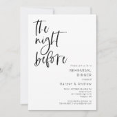 La Nuit Avant Le Dîner De Répétition Invitation (Devant)
