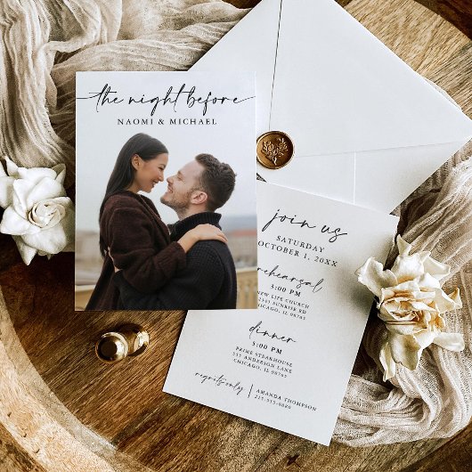 La Nuit Avant Le Dîner De Répétition Invitation