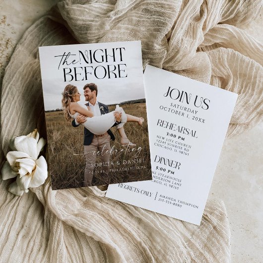 La Nuit Avant Le Dîner De Répétition Invitation