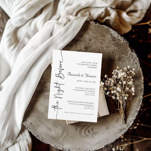 La Nuit Avant Le Dîner De Répétition Invitation