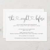 La Nuit Avant Le Dîner De Répétition Invitation (Devant / Derrière)