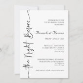 La Nuit Avant Le Dîner De Répétition Invitation (Devant)