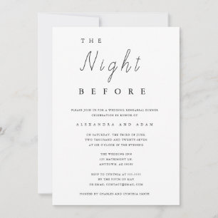 La Nuit Avant Le Dîner De Répétition Invitations
