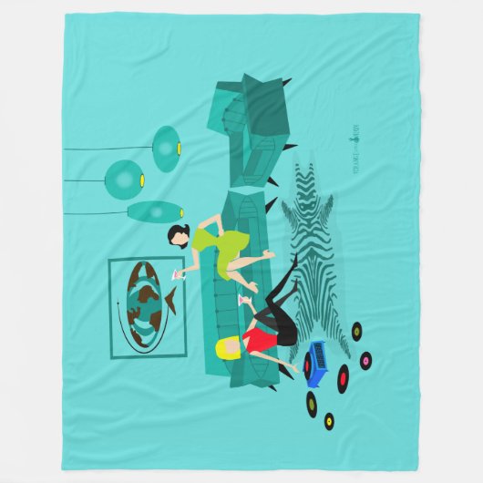 La nuit de la fille rétro dans la couverture en po (Devant)