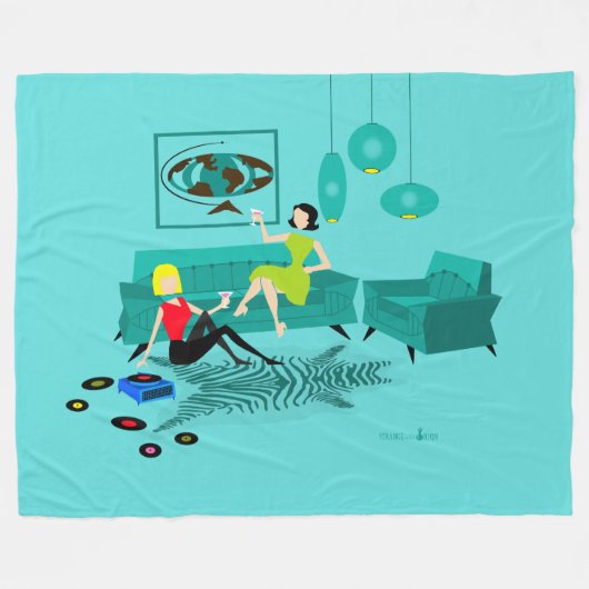 La nuit de la fille rétro dans la couverture en po (Devant (Horizontal))