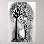 La nuit et les arbres | AI Art Poster (Devant)