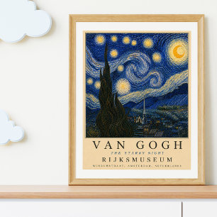 La nuit étoilée de Van Gogh Affiche vintage de c