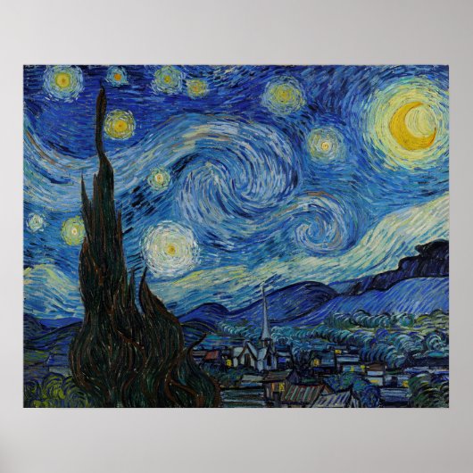 La nuit étoilée par Vincent van Gogh Poster (Devant)
