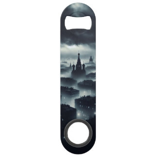 La nuit noire ville Steel Bottle Opener