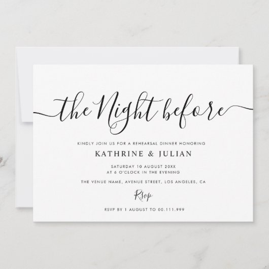 LA NUIT PRÉCÉDENTE | Invitation à un dîner de répé (Devant)