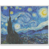 "LA NUIT STARRY" DE VINCENT VAN GOGH ART STICKER (Devant)