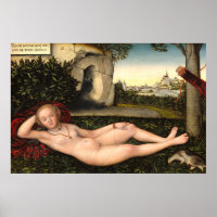 La nymphe - Lucas Cranach Poster d'art allemand