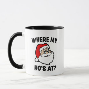 Là où mon Ho à la tasse de café drôle de Père Noël
