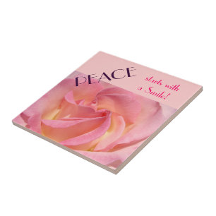 La paix commence par un sourire Carreau d'art Rose