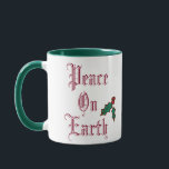La Paix Sur Terre Vintage Christmas Mug<br><div class="desc">Le design est d'art original.</div>