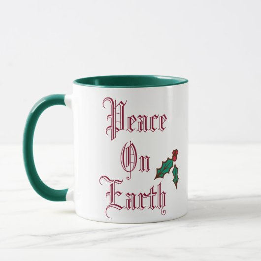 La Paix Sur Terre Vintage Christmas Mug (Gauche)