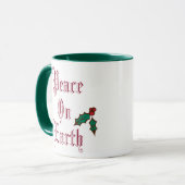 La Paix Sur Terre Vintage Christmas Mug (Devant gauche)