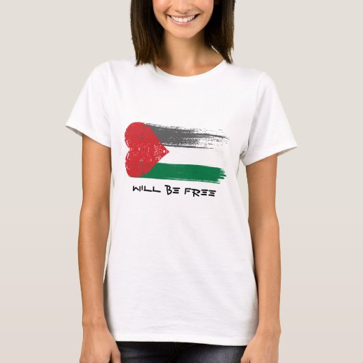 La Palestine sera libre T-shirt - Coeur Drapeau De (Devant)