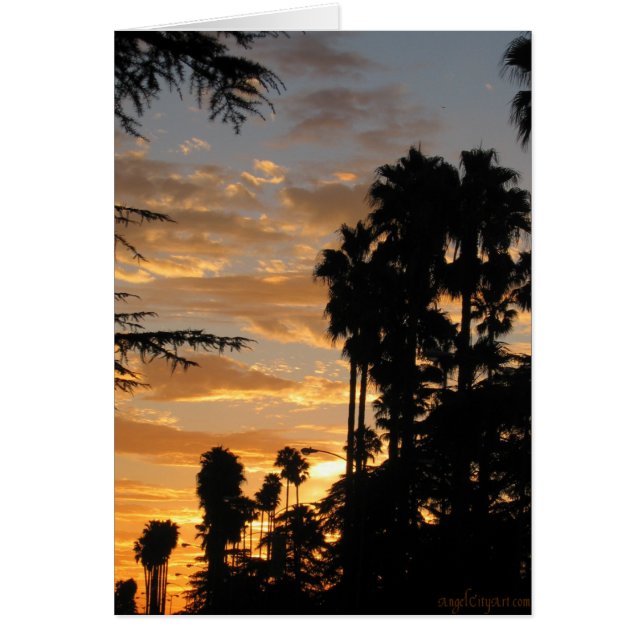 LA Palm Tree Sunset Art Card (Devant)
