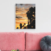 LA Palm Tree Sunset Toile Enveloppée (Insitu(Salon))