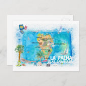 La Palma Islas Canaria Carte de voyage (Devant / Derrière)