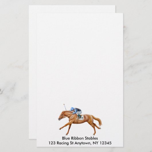 La papeterie de gain de cheval de course (Devant / Derrière)