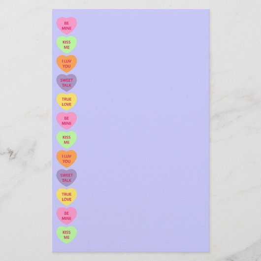 La papeterie de Valentine de sucrerie de coeurs de (Devant)