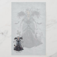 La papeterie foncée d'ange de prêtresse