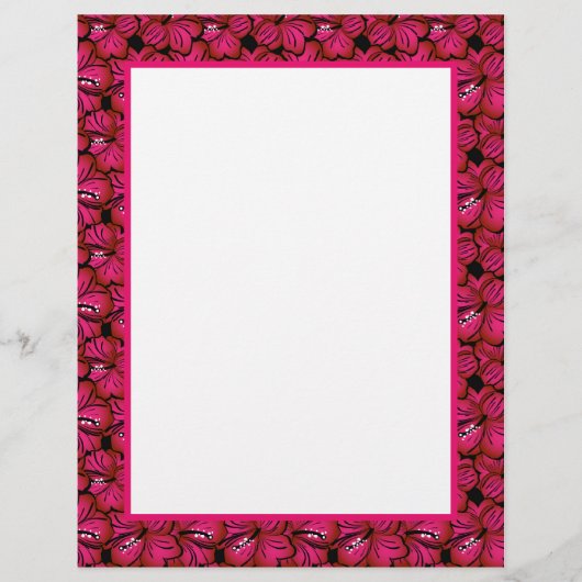 La papeterie frontalière Fuchsia Hibiscus à Custom (Devant)