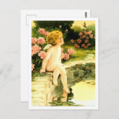 LA PAPILLON Carte postale de Bessie Pease Gutmann (Devant / Derrière)