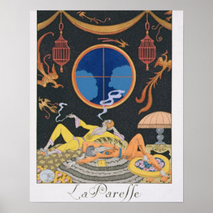 La Paresse, 1924 (pochoir print) Poster
