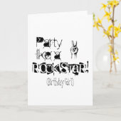 La partie aiment une carte d'anniversaire rockstar (Fleur jaune)