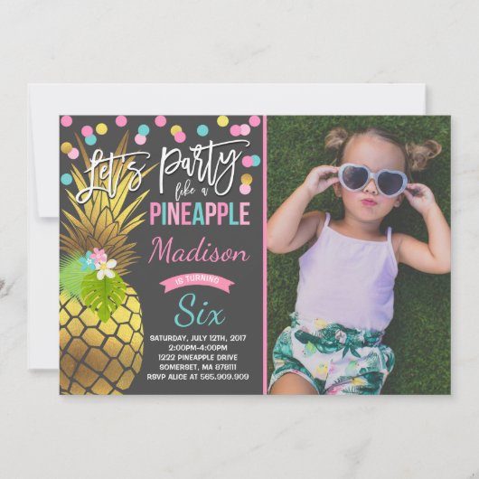 La partie aiment une invitation d'anniversaire (Devant)