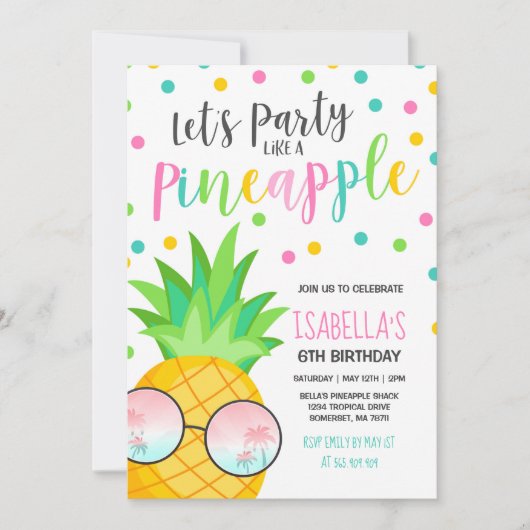 La partie aiment une invitation d'anniversaire (Devant)