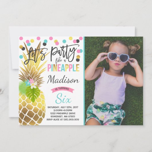 La partie aiment une invitation d'anniversaire (Devant)