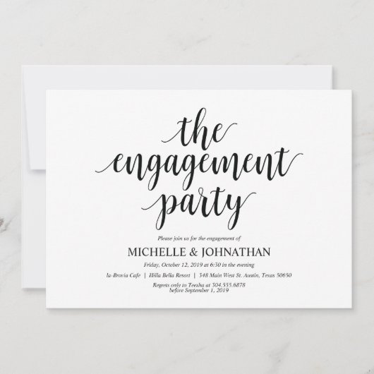 La partie d'engagement, les invitations de la part (Devant)