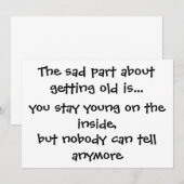 La partie triste au sujet de vieillir est. - carte (Devant / Derrière)