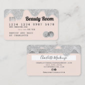 La parties scintillant argent de carte de crédit d (Devant / Derrière)