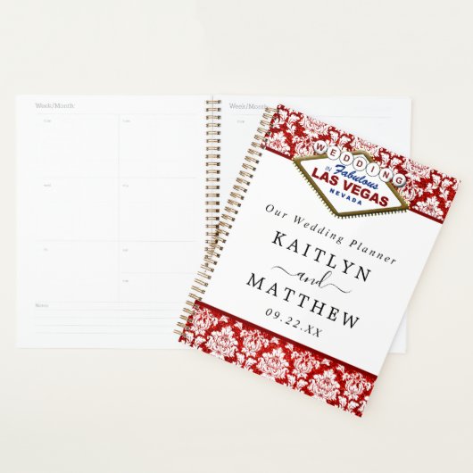 La Parties scintillant Damask Las Vegas Mariage Co (Devant avec enveloppe)