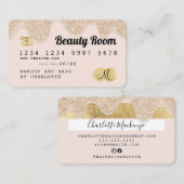 La parties scintillant en or filé de carte de créd (Devant / Derrière)