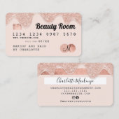 La parties scintillant en or rose de carte de créd (Devant / Derrière)