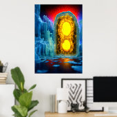 La passerelle vers l'autre côté | AI Art Poster (Bureau à domicile)